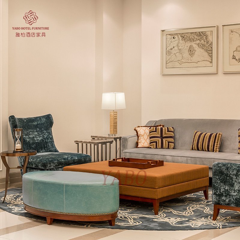 Casual Lobby Area/Public Area/ Living Room Sofa with armchair and stool set use in Hotel HL-2-1