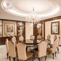 Clsasical Hotel Restaurant Round Dining Table with Fabric Chair Furniture Set-YB-R-18-1